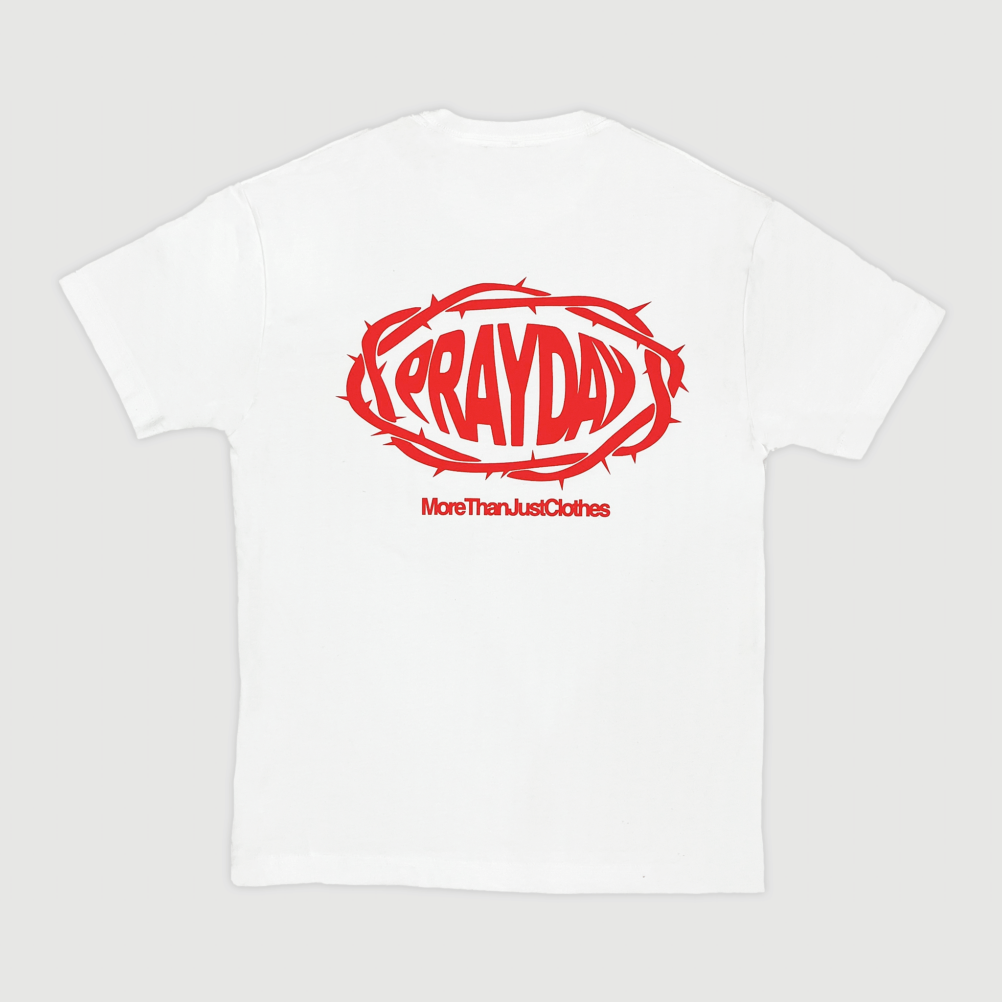 White & Red Crown Of Thorns Tee