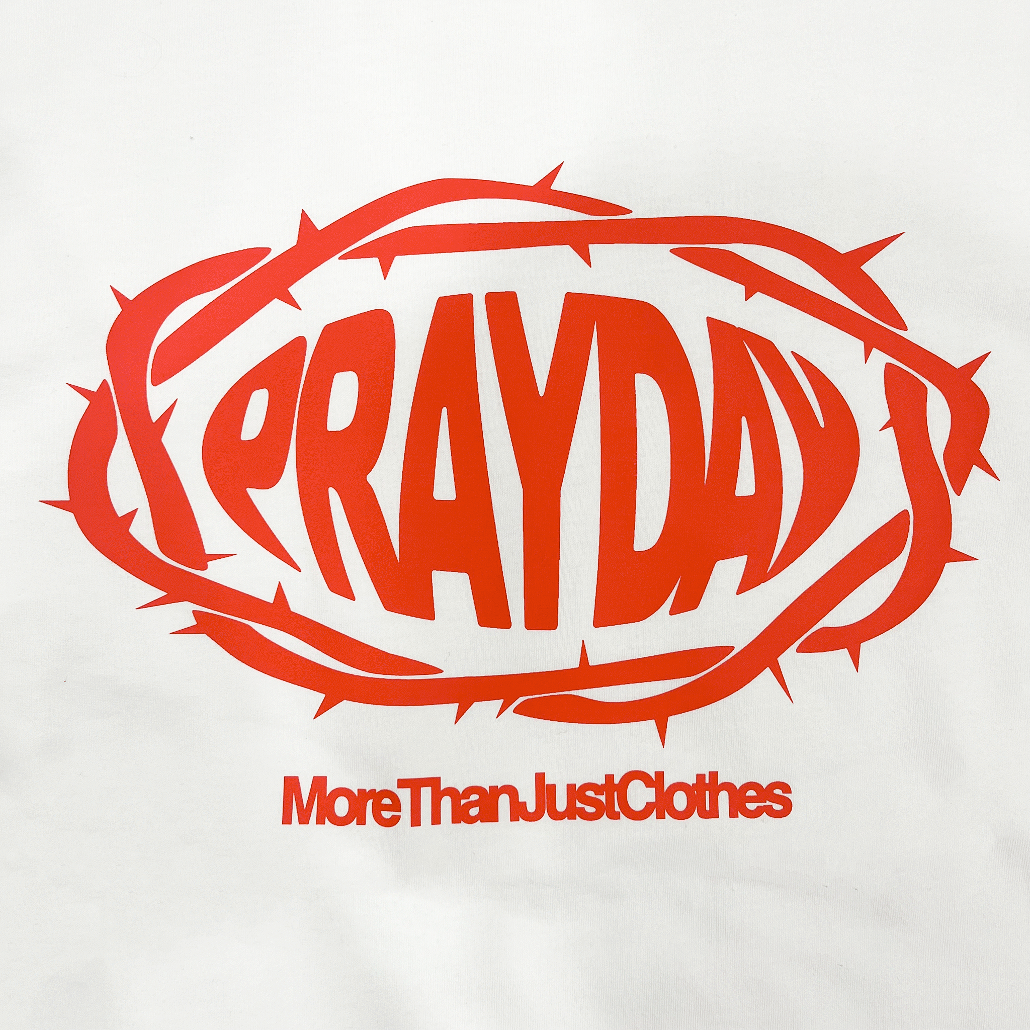 White & Red Crown Of Thorns Tee